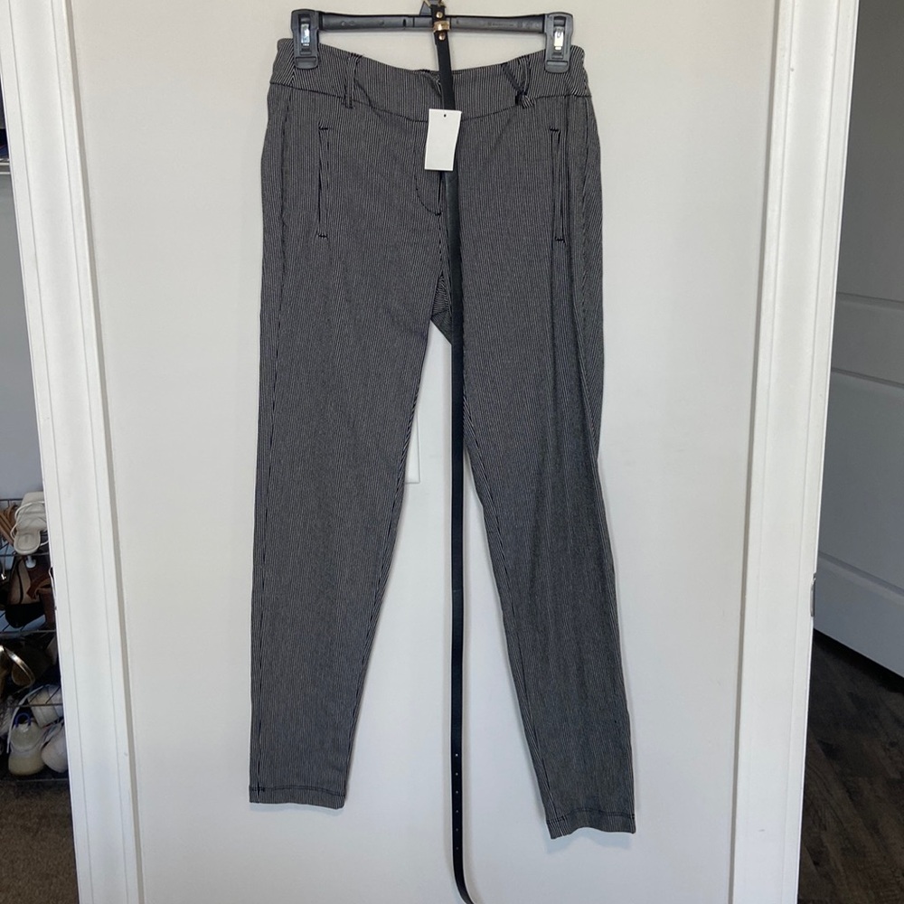 Shine star striped stretch work pants